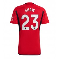 Dres Manchester United Luke Shaw #23 Domáci 2023-24 Krátky Rukáv